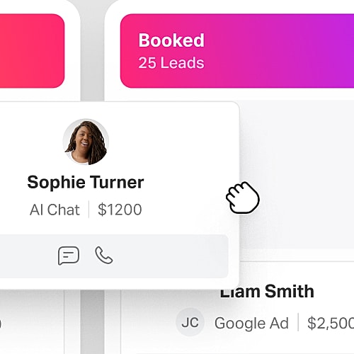 User interface with leads and contact information